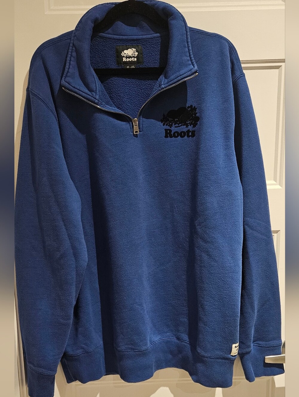 Roots Men's Half-Zip Fleece Pullover in Blue